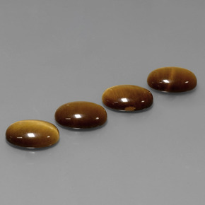 カラットの天然ゴールドブラウンTiger's Eye（14×10 mm・オーバルカット）