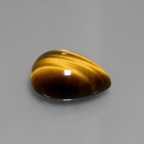 5.05カラットの天然ゴールドブラウンTiger's Eye（13.7×9.8 mm・洋梨の形）