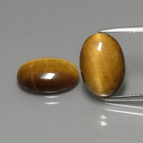 カラットの天然ゴールドブラウンTiger's Eye（14×10 mm・オーバルカット）