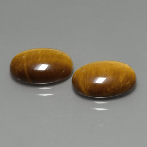 カラットの天然ゴールドブラウンTiger's Eye（14×10 mm・オーバルカット）