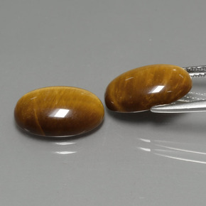 カラットの天然ゴールドブラウンTiger's Eye（14×10 mm・オーバルカット）