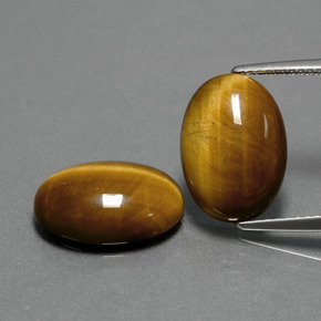 カラットの天然ゴールドブラウンTiger's Eye（14×10 mm・オーバルカット）
