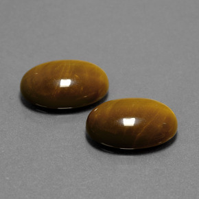 カラットの天然ゴールドブラウンTiger's Eye（14×10 mm・オーバルカット）