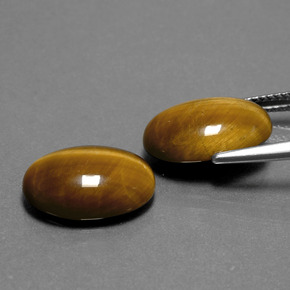 カラットの天然ゴールドブラウンTiger's Eye（14×10 mm・オーバルカット）