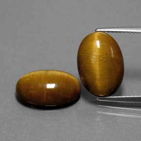 カラットの天然ゴールドブラウンTiger's Eye（14×10 mm・オーバルカット）