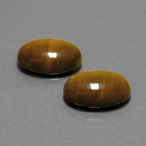 カラットの天然ゴールドブラウンTiger's Eye（14×10 mm・オーバルカット）