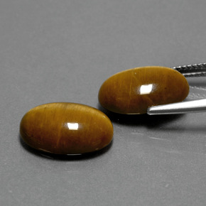 カラットの天然ゴールドブラウンTiger's Eye（14×10 mm・オーバルカット）