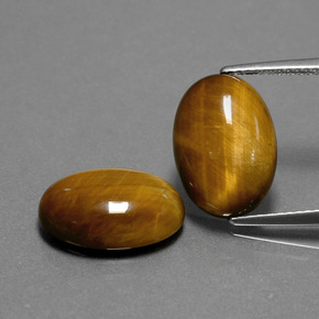 カラットの天然ゴールドブラウンTiger's Eye（14.1×10 mm・オーバルカット）
