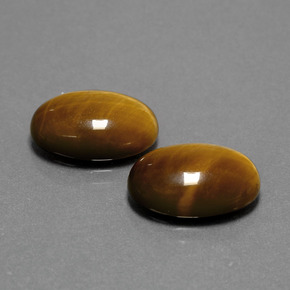 カラットの天然ゴールドブラウンTiger's Eye（14.1×10 mm・オーバルカット）