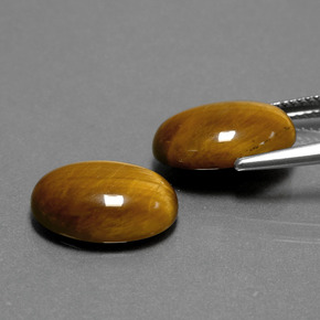 カラットの天然ゴールドブラウンTiger's Eye（14.1×10 mm・オーバルカット）