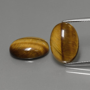 カラットの天然ゴールドブラウンTiger's Eye（14×10 mm・オーバルカット）