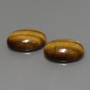 カラットの天然ゴールドブラウンTiger's Eye（14×10 mm・オーバルカット）