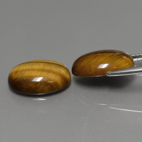 カラットの天然ゴールドブラウンTiger's Eye（14×10 mm・オーバルカット）