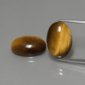 カラットの天然ゴールドブラウンTiger's Eye（14×10 mm・オーバルカット）