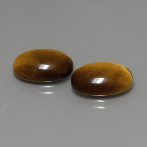 カラットの天然ゴールドブラウンTiger's Eye（14×10 mm・オーバルカット）