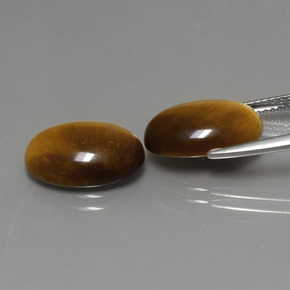 カラットの天然ゴールドブラウンTiger's Eye（14×10 mm・オーバルカット）