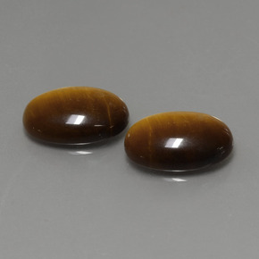 カラットの天然ゴールドブラウンTiger's Eye（14×10 mm・オーバルカット）