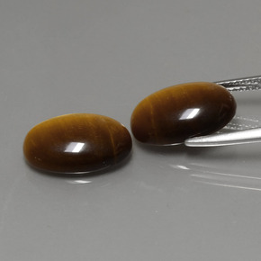 カラットの天然ゴールドブラウンTiger's Eye（14×10 mm・オーバルカット）