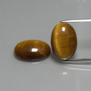 9.04カラットの天然ミディアムブラウンTiger's Eye（14×10 mm・オーバルカット）