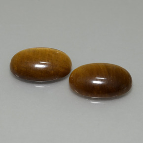 9.19カラットの天然ミディアム薄いブラウンTiger's Eye（14×10 mm・オーバルカット）
