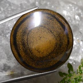 59.01カラットの天然ブラウンTiger's Eye（30.57 mm・ラウンドカット）