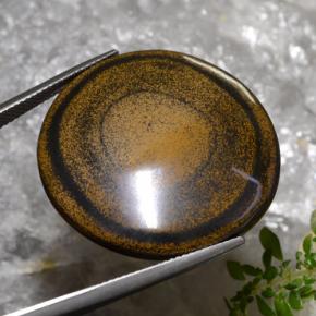 59.01カラットの天然ブラウンTiger's Eye（30.57 mm・ラウンドカット）