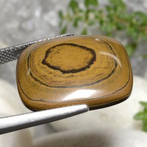 23.77カラットの天然ゴールデンブラウンTiger's Eye（21.2×19.7 mm・クッションカット）