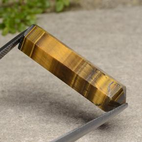 24.72カラットの天然ライトブラウンTiger's Eye（33.1×9.5 mm・ファンシーシェイプ）