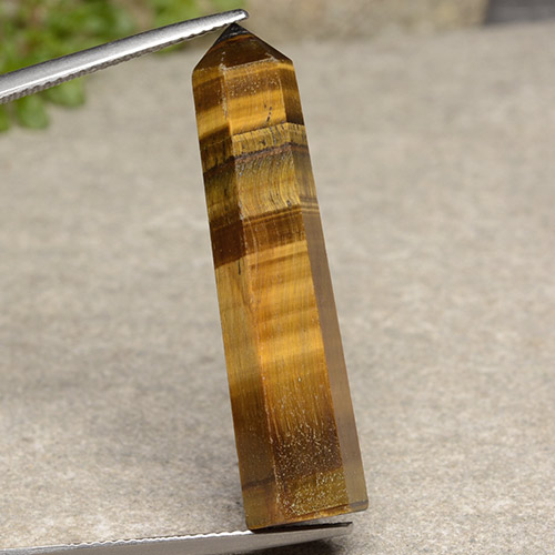 19.17カラットの天然ゴールドブラウンタイガーズアイ、ファンシーシェイプ、オペーク