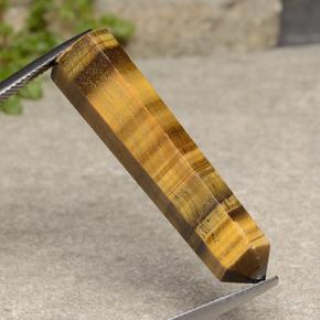 19.17カラットの天然ゴールドブラウンタイガーズアイ、ファンシーシェイプ、オペーク