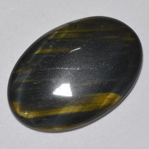 9.44カラットの天然マルチカラーTiger's Eye（20.6×14.4 mm・オーバルカット）