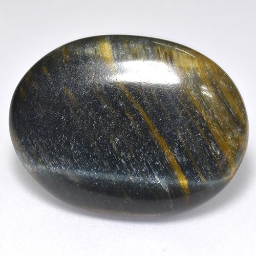 13.13カラットの天然マルチカラータイガーズアイ、オーバルカット、オペーク