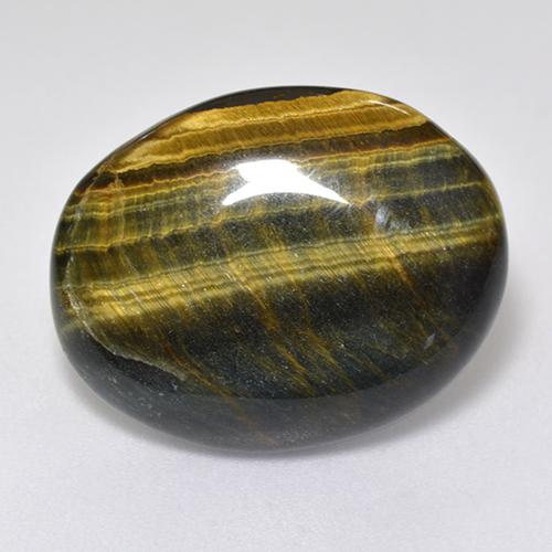 12.92カラットの天然マルチカラーTiger's Eye（19.8×15.7 mm・オーバルカット）