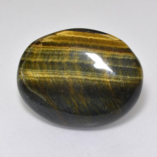 12.92カラットの天然マルチカラーTiger's Eye（19.8×15.7 mm・オーバルカット）