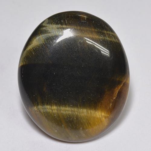 14.43カラットの天然マルチカラーTiger's Eye（20.6×17.6 mm・オーバルカット）