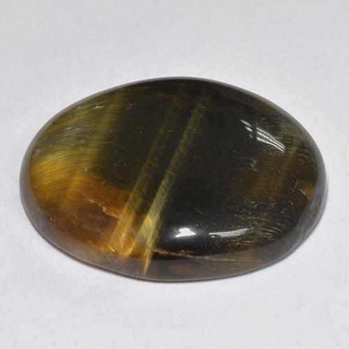 14.43カラットの天然マルチカラーTiger's Eye（20.6×17.6 mm・オーバルカット）