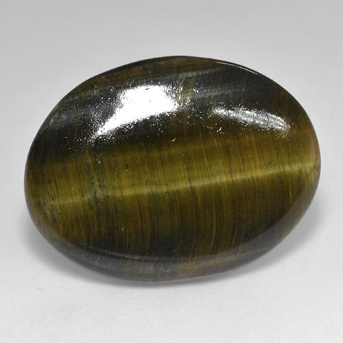 18.01カラットの天然マルチカラーTiger's Eye（25.4×19.2 mm・オーバルカット）