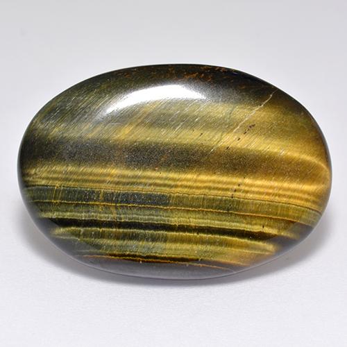 23.65カラットの天然ウォームブラウンTiger's Eye（27.6×19 mm・オーバルカット）