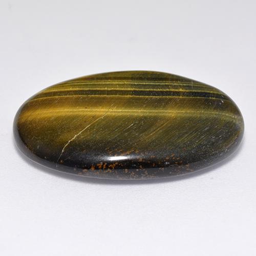 23.65カラットの天然ウォームブラウンTiger's Eye（27.6×19 mm・オーバルカット）