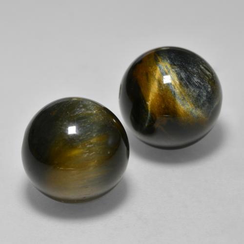 24.57カラットの天然ミディアムブラウンTiger's Eye（12.26 mm・球体 / ボール）