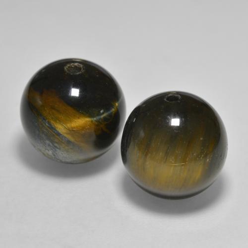 24.57カラットの天然ミディアムブラウンTiger's Eye（12.26 mm・球体 / ボール）