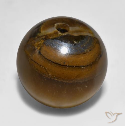 11.89カラットの天然シーダーブラウンTiger's Eye（11.93 mm・球体 / ボール）