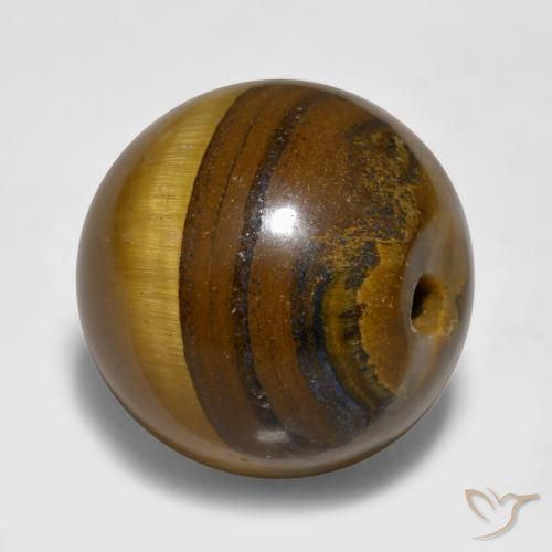 11.89カラットの天然シーダーブラウンTiger's Eye（11.93 mm・球体 / ボール）