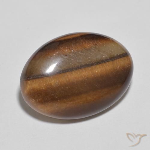 9.56ct 天然 濃いシナモンブラウン タイガーズアイ, 楕円形, オペーク