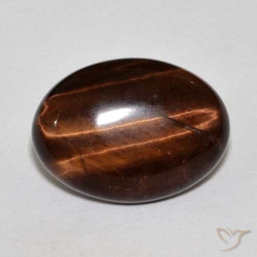 11.25ct 天然 ミディアムブラウン タイガーズアイ, 楕円形, オペーク