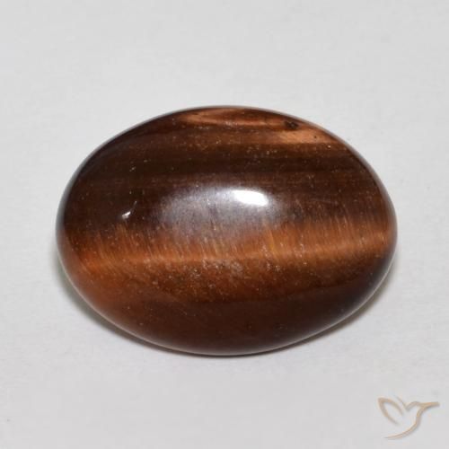 9.59ct 天然 ペカンブラウン タイガーズアイ, 楕円形, オペーク