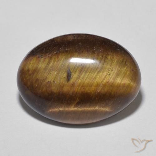 9.52ct 天然 ウォームブラウン タイガーズアイ, 楕円形, オペーク
