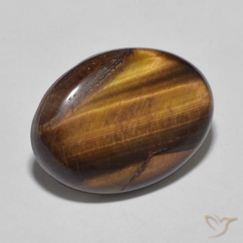 9.00ct 天然 ブラウン タイガーズアイ, 楕円形, オペーク