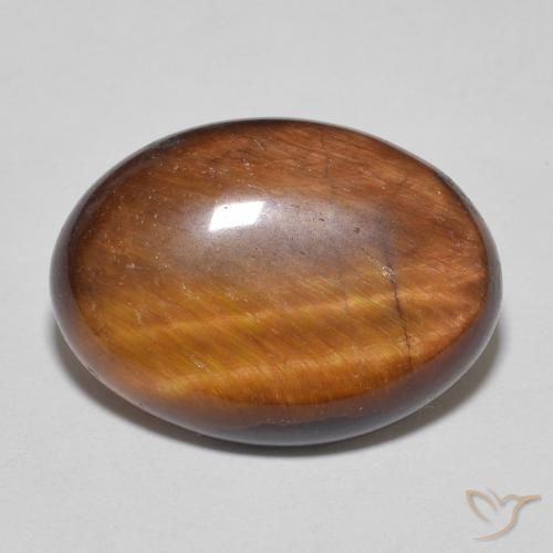 10.25ct 天然 ウォームブラウン タイガーズアイ, 楕円形, オペーク