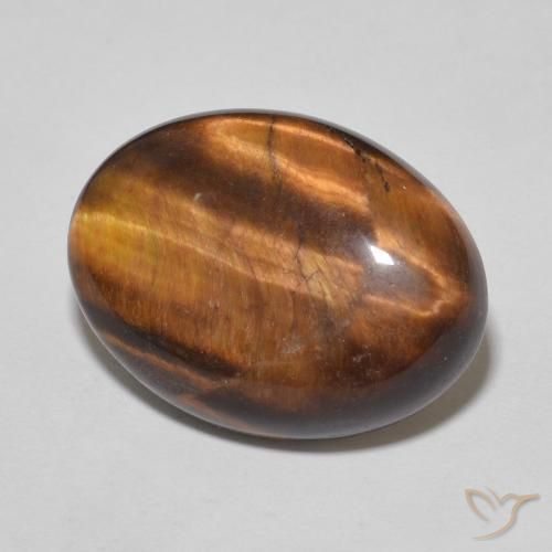 9.77ct 天然 Medium Dark-Brown タイガーズアイ, 楕円形, オペーク